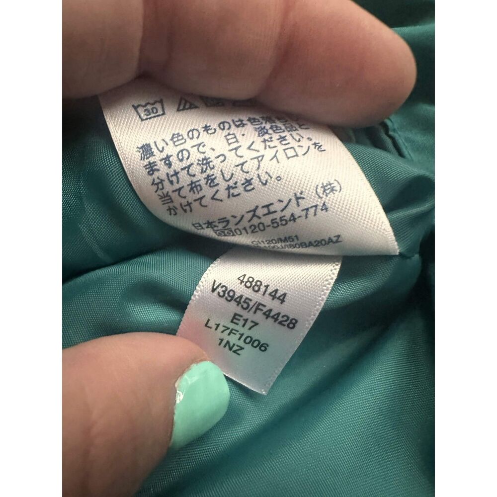 Lands' End Women's Chevron Down Puffer Vest Teal Blue Size Medium M Gorpcore - Picture 5 of 5